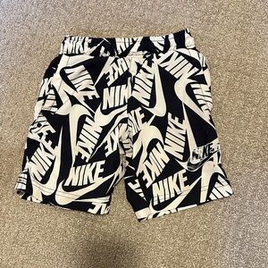 Nike Kids Black and White Logo Shorts